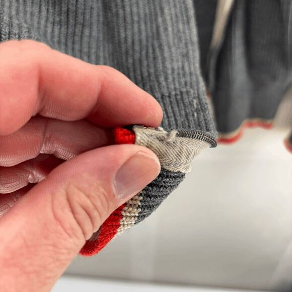 Vintage Distressed Dehen Full Zip Cardigan Wool Sweater Mens Large 60s USA - Picture 10 of 11